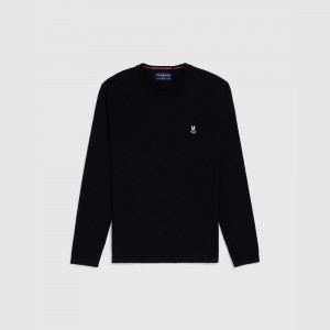 Suéteres Psycho Bunny Sonoma Sweater Hombre Negros | HS0915428