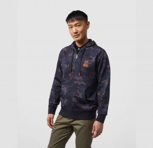 Sweatshirts And Hoodies Psycho Bunny Allen Camo Zip Up Hoodie Hombre 402 North Sea | KO5163284