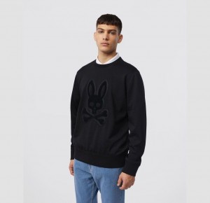 Sweatshirts And Hoodies Psycho Bunny Bank Sweatshirt Hombre Negros | RU9845276