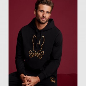 Sweatshirts And Hoodies Psycho Bunny Beaumont Hoodie Hombre Negros | ZK9680175