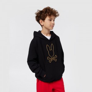 Sweatshirts And Hoodies Psycho Bunny Beaumont Hoodie Niños Negros | IP4801379
