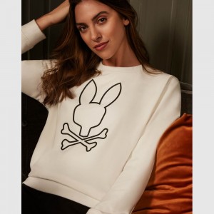 Sweatshirts And Hoodies Psycho Bunny Beaumont Sweatshirt Mujer 049 Ecru | JG3125608
