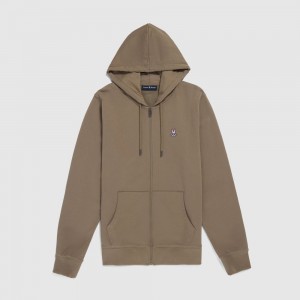 Sweatshirts And Hoodies Psycho Bunny Classic French Terry Zip Hoodie Hombre 238 Antique Taupe | SE3401897