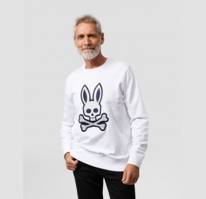 Sweatshirts And Hoodies Psycho Bunny Copa Embroidered Bunny Sweatshirt Hombre Blancos | DZ5190437