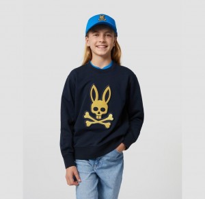 Sweatshirts And Hoodies Psycho Bunny Copa Sweatshirt Niños Azul Marino | BI6105984