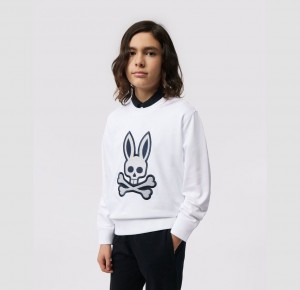 Sweatshirts And Hoodies Psycho Bunny Copa Sweatshirt Niños Blancos | DS4062857
