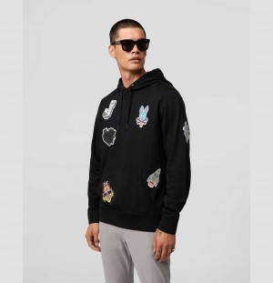 Sweatshirts And Hoodies Psycho Bunny Cotl Hoodie Hombre Negros | WG6071453