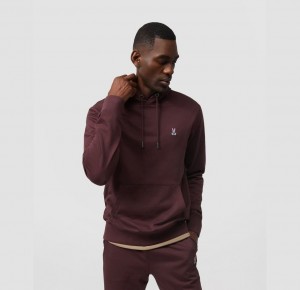Sweatshirts And Hoodies Psycho Bunny French Terry Hoodie Hombre 514 Vintage Plum | RE4591308