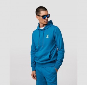 Sweatshirts And Hoodies Psycho Bunny Gresham Embroidered Bunny Hoodie Hombre 434 Aegean Sea | VA7249860