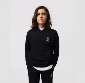 Sweatshirts And Hoodies Psycho Bunny Gresham Embroidered Hoodie Niños Negros | JB0856791