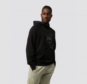 Sweatshirts And Hoodies Psycho Bunny Hayden Gloss Bunny Logo Hoodie Hombre Negros | MH5047968