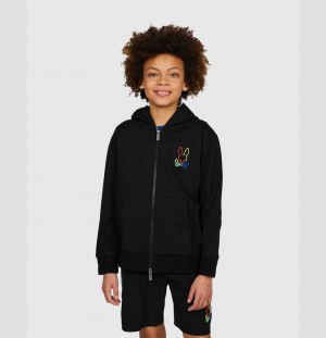 Sweatshirts And Hoodies Psycho Bunny Leo Bunny Hoodie Niños Negros | UT9380765