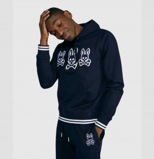 Sweatshirts And Hoodies Psycho Bunny Liam Hoodie Hombre Azul Marino | RL7236801