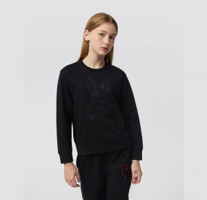 Sweatshirts And Hoodies Psycho Bunny Long Sleeve Thomaston Bunny Sweatshirt Niños Negros | TD5140782