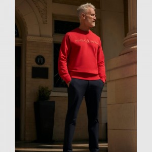 Sweatshirts And Hoodies Psycho Bunny Maywood Crew Sweatshirt Hombre Rojos | RL4813926