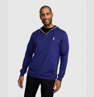 Sweatshirts And Hoodies Psycho Bunny Merritt Lightweight Popover Hoodie Hombre 467 Midnight Sea | SI1905234