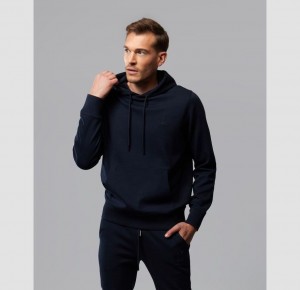 Sweatshirts And Hoodies Psycho Bunny OUTLINE Pullover Hoodie Hombre Azul Marino | HL7586093