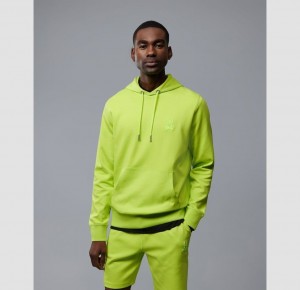 Sweatshirts And Hoodies Psycho Bunny OUTLINE Pullover Hoodie Hombre 320 Lime Granita | TI6504718