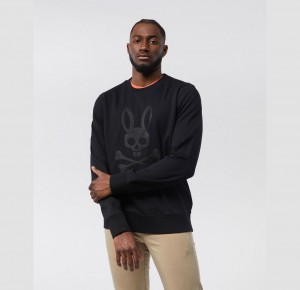 Sweatshirts And Hoodies Psycho Bunny Thomaston Bunny Sweatshirt Hombre Negros | OQ9408651