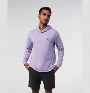 Sweatshirts And Hoodies Psycho Bunny Timms Pullover Hoodie Hombre 540 Heather California Lilac | DU5230478