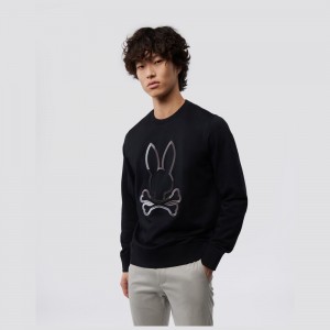 Sweatshirts & Hoodies Psycho Bunny Calle Sweatshirt Hombre Negros | VE8239164