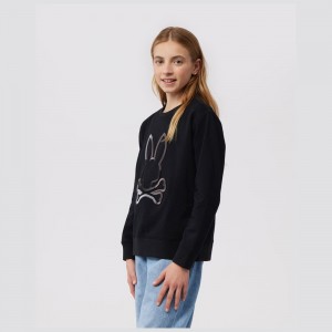 Sweatshirts & Hoodies Psycho Bunny Calle Sweatshirt Niños Negros | WC6039421
