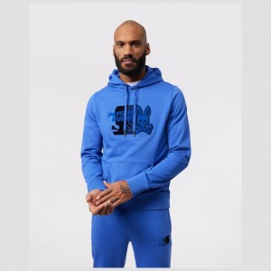 Sweatshirts & Hoodies Psycho Bunny Kona Popover Hoodie Hombre Azules | GI6285791