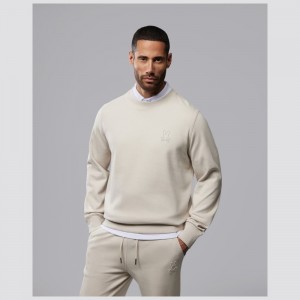 Sweatshirts & Hoodies Psycho Bunny OUTLINE Sweatshirt Hombre 104 Natural Linen | MK6095124