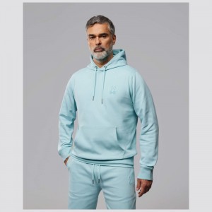 Sweatshirts & Hoodies Psycho Bunny OUTLINE Pullover Hoodie Hombre 480 Seafoam | LT2839706