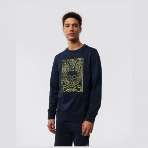 Sweatshirts & Hoodies Psycho Bunny Pisani Embroidered Sweatshirt Hombre Azul Marino | IL4138592