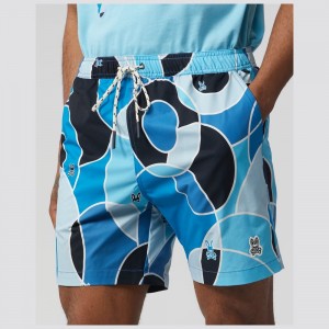 Swimwear & Bathing Suits Psycho Bunny Darwin Swim Shorts Hombre 452 Clear Sky | OC6153478