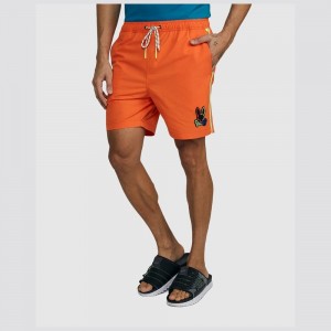 Swimwear & Bathing Suits Psycho Bunny Leo Hydrochromic Swim Trunks Hombre Naranjas | QR6375198