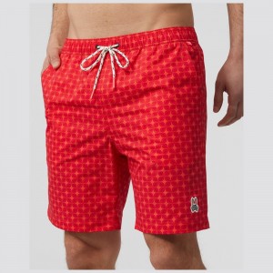 Swimwear & Bathing Suits Psycho Bunny Long Swim Trunks Hombre 659 Bright Fuschia | KO4138079