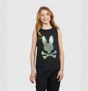 Tank Tops Psycho Bunny Hindes Tank Top Niños Negros | OD4980625