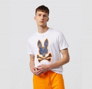Tees Psycho Bunny Allen Camo Graphic Hombre Blancos | UM7619053