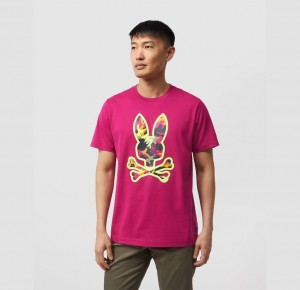 Tees Psycho Bunny Allen Camo Graphic Hombre 653 Wild Berry | PR5630729