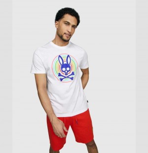 Tees Psycho Bunny Andrew Tee Hombre Blancos | KF9145760