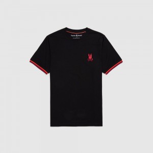 Tees Psycho Bunny Apple Valley Fashion Tee Hombre Negros | CE4031657