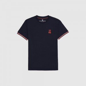 Tees Psycho Bunny Apple Valley Fashion Tee Hombre Azul Marino | BM2851637