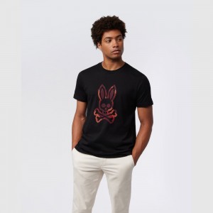 Tees Psycho Bunny Apple Valley Graphic Tee Hombre Negros | SY0894357