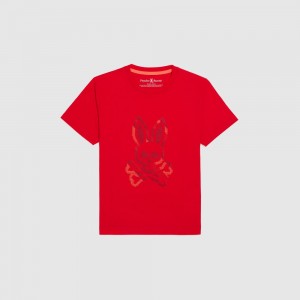 Tees Psycho Bunny Apple Valley Graphic Tee Niños Rojos | FE8197564