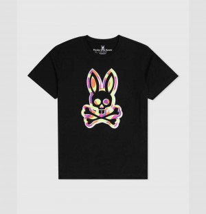 Tees Psycho Bunny Ash Graphic Tee Hombre Negros | CQ8096174