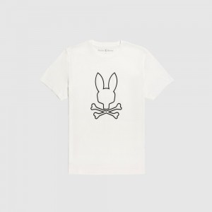 Tees Psycho Bunny Beaumont Graphic Tee Hombre 049 Ecru | TB3419078