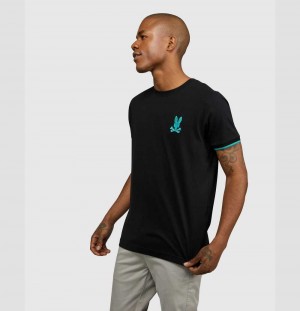 Tees Psycho Bunny Bennett Short Sleeve Tee Hombre Negros | ON9276435