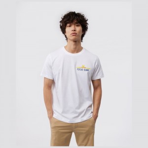 Tees Psycho Bunny California Tee Hombre Blancos | FN0481672