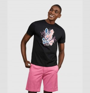Tees Psycho Bunny Carson Tee Hombre Negros | YP2407396