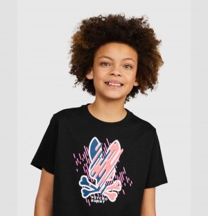 Tees Psycho Bunny Carson Tee Niños Negros | LJ8405736