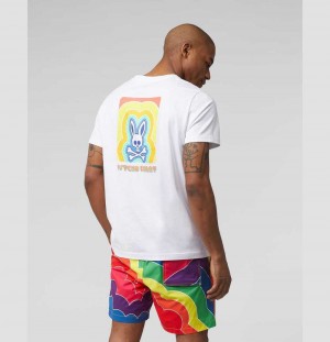 Tees Psycho Bunny Chelton Graphic Tee Hombre Blancos | WZ4857123