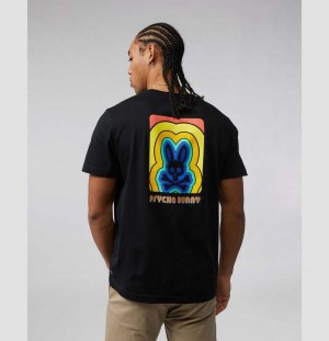 Tees Psycho Bunny Chelton Graphic Tee Hombre Negros | MY9104658