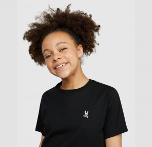 Tees Psycho Bunny Classic Crew Neck Niños Negros | LZ6481537